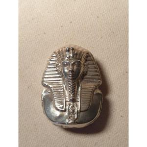 Egyptian Silver Pill Box Pharaoh Head Decor