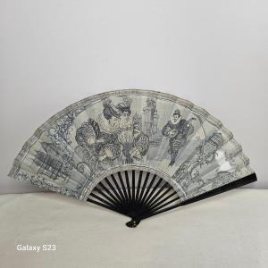 Duvelleroy Fan "the Cute One" Signed A. Robida