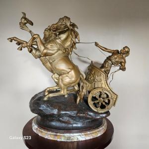 Domenech And Pfeffer Sculpture "the Victory Chariot" Height 62 Cm