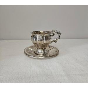 Silver Cup And Saucer Nicolas Vautrin Silversmith