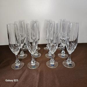 Twelve Crystal Flutes By Lorraine Lemberg Nora Model