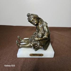 Regula Sculpture, Little Girl And Her Cat, Early 20th Century