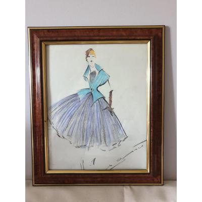 Albert Gusset 20th Original Drawing "belle De Jour"