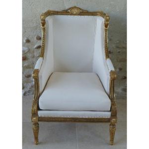 Louis XVI Style Bergère Armchair Stamped L.dromard Paris