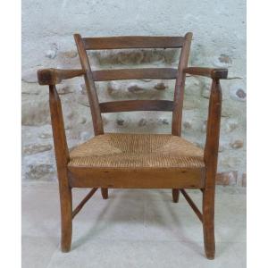 Rustic Straw Armchair
