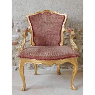 Louis XV Period Cabriolet In Golden Wood