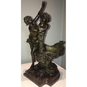 Van De Voorde & Charles Lévy (1820-1899) The Faun Festival Signed. H 46 Cm