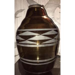 Daum Nancy Important Art Deco Vase Signed Height 38 Cms