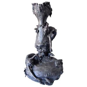 Ignaz Mansch (1867-1925) Large (60cm) Art Nouveau Vase With Mermaid Decor