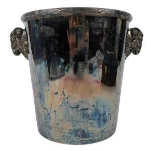 Christofle Silver-plated Metal Champagne Bucket With Ram's Head Handles