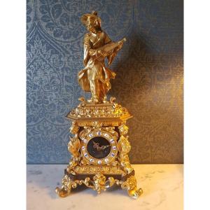 Chiseled And Gilded Chinoiserie Bronze Pendulum. Charles X.