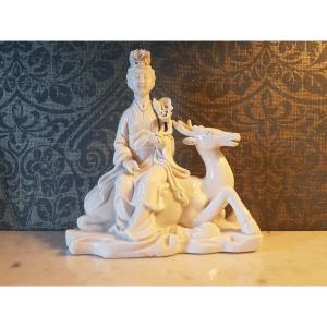 White China Porcelain Sculpture 20th Century.
