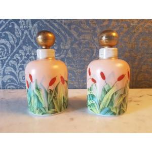 Pair Of Glass Perfume Bottles. Napoleon III.