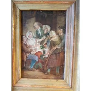Painting On Panels. Signed: F. Patte 1854.