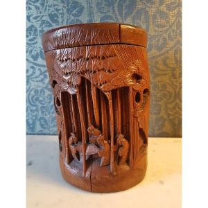 Bamboo Brush Pot. China, 19th Century.