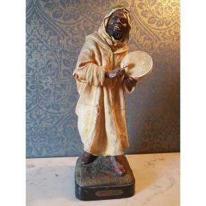 Arab Singer Sculpture By Joseph Le Guluche. Terracotta. 19th Century. 