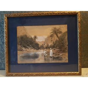 Watercolor Oriental Algeria. 19th.