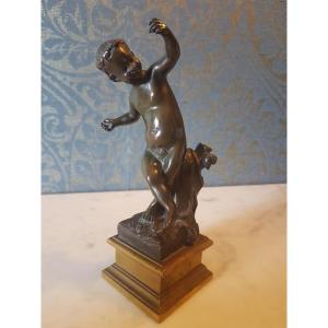 Bronze Sculpture Depicting "putti Dancing". 19th Century. 