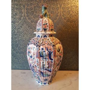 Large Chinoiserie Earthenware Vase. 19th Century. 