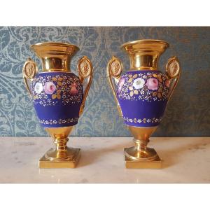 Pair Of Porcelain Vases. Empire Period.