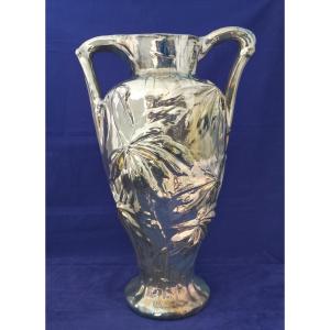 Grand vase en Grès Flammé de Rambervillers A. Cytere décor Art Nouveau 