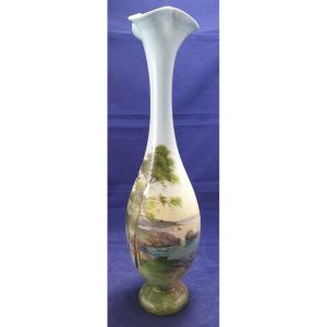 Grand vase en faïence, céramique Impressionniste de Jérôme Massier à Vallauris.