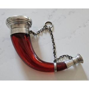 Rare Perfume Bottle, Vinaigrette In Crystal, Silver And Vermeil, 19th Century