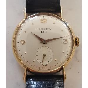 Lip "elgiloy" Chronometer Watch 1960, 18k Gold. 