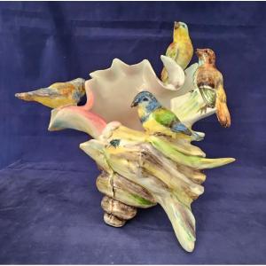 Delphin Massier Slip Vase In Vallauris