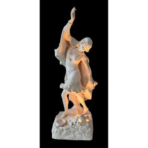 Rare Art Nouveau Ceramic Nightlight By Géo Martel In Desvres