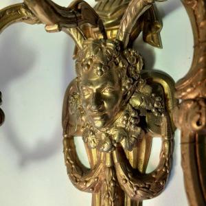 Pair Of Art Nouveau Bronze Wall Sconces 