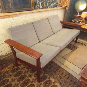 Three-seater Scandinavian-style Sofa Designed By Borge Jensen And Sonner Korinth 