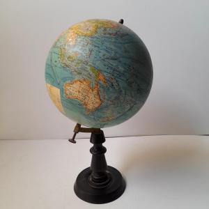 Globe By J.forest Geographer In Paris Scale 1/40.000.000