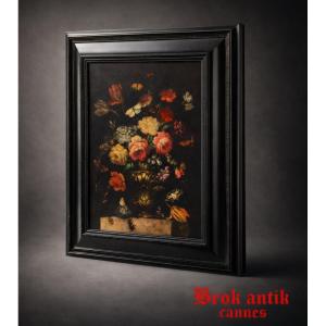 Oil On Canvas - Still Life / Bouquet Of Flowers - XVIIth
