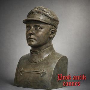 Bronze Sculpture - Military Bust - Italy - 20th Century