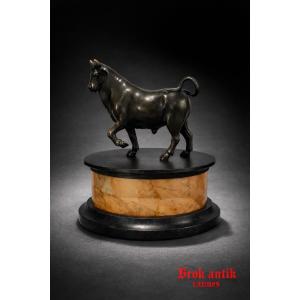 Sculpture - Bronze - Passing Bull - J. Bologna - Italy - 18th Century