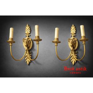 Pair Of Wall Lights - Bronze - France - 19th Century 