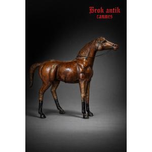 Sculpture (importante) - Horse - Leather - France - 20th Century