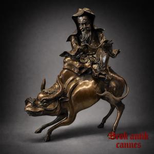 Important Sculpture - Bronze - Lao Tzu - Meiji - Japan - 19th Century