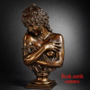 Sculpture - Bronze - The Laughing One - Houdon - France - 19th Century