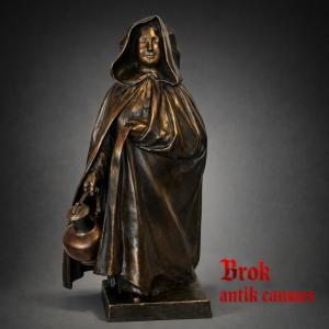 Bronze Sculpture - The Milk Carrier - L. Laporte Blairsy - Houdebine - France - 19th Century 