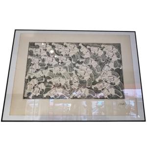 Signed Engraving Framed - Arman - Western Accumulation - France - 20th Century 