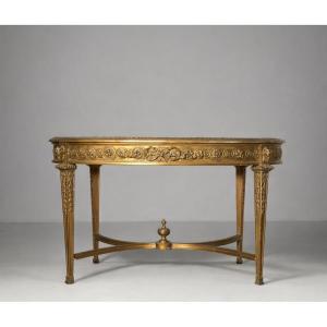 Center Table - Gilded Wood / Marble - Napoleon III Period - France - 19th Century 