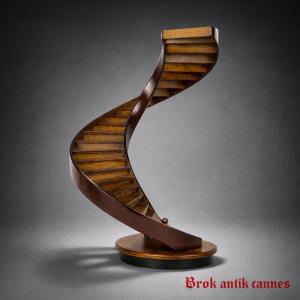 Master Staircase - Wood - France - 20th Century 