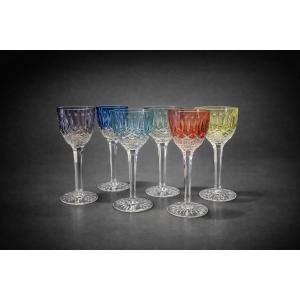 Set Of 6 Glasses - Crystal - France - 20th Century 