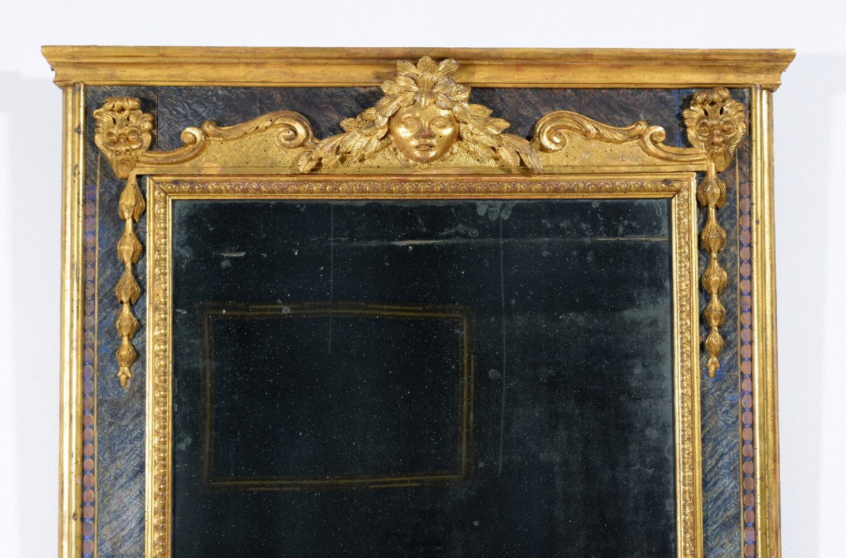 Specchiera barocca in legno intagliato e dorato, Italia, XVIII secolo LUIGI XIV-photo-4