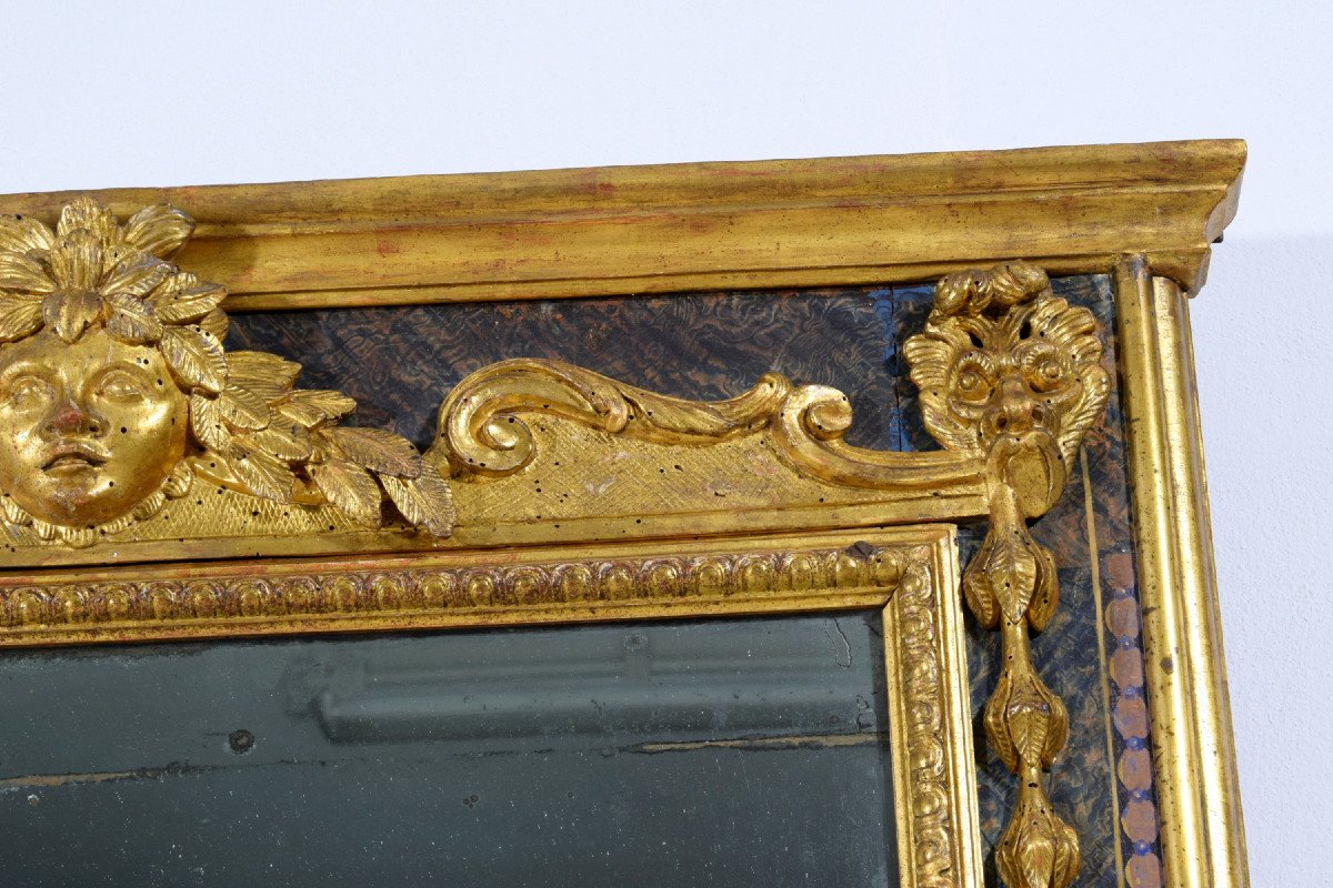 Specchiera barocca in legno intagliato e dorato, Italia, XVIII secolo LUIGI XIV-photo-1