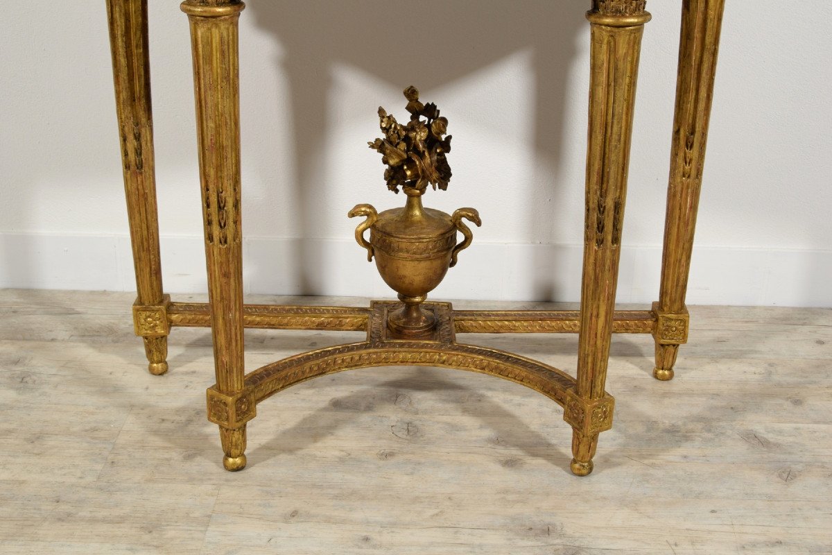 Consolle in legno intagliato e dorato, Francia, Epoca Luigi XVI, fine del XVIII secolo-photo-3