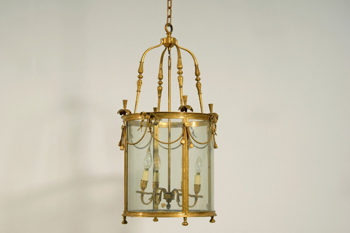 Lanterna in bronzo dorato a quattro luci, Francia, primi anni del XX secolo-photo-4