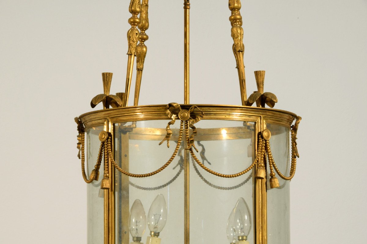 Lanterna in bronzo dorato a quattro luci, Francia, primi anni del XX secolo-photo-5